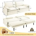 thumbnail image 3 of 81.1'' Futon Sofa Bed King Size, Pull Out Sleeper Couch with USB/Type-C, Storage, Adjustable Backrest, 3-in-1 Convertible Chenille Modern Couches for Living Room, Small Spaces, Apartment, Beige, 3 of 11