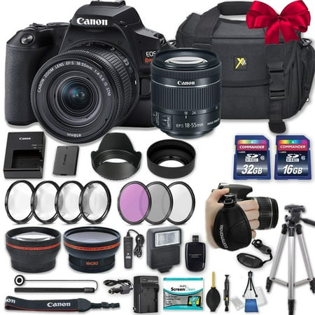 Canon EOS Rebel SL3 DSLR Camera with EF-S 18-55mm f/4-5.6 is STM Lens + 2 Memory Cards + 2 Auxiliary Lenses + HD Filters + 50