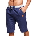 thumbnail image 3 of Pantalones cortos para hombre, estilo clásico, informales, con cordón, para playa, de verano, con cintura elástica y bolsillos, pantalones cortos de playa para hombre, 3 of 5