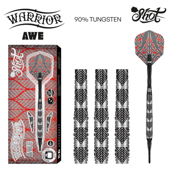 Shot Warrior Awe Soft Tip Dart Set-90% Tungsten-18gm