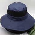 thumbnail image 6 of VONTER Unisex Wide Brim Sun Hat,Outdoor UPF 50+ Waterproof Boonie Hat Summer UV Protection Sun Caps Camping Hiking Fishing Hunting Boating Safari Cap for Men and Women - Navy blue, 6 of 8