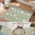 thumbnail image 4 of Sage Green Wildflowers Bathroom Mat 2x3 FT,Non Slip Small Kitchen Mat,Farmhouse Floral Botanical Leaves Washable Soft Backed Front Door Throw Rug Non-Shedding Indoor Outdoor Doormat for Entryway Sink, 4 of 6