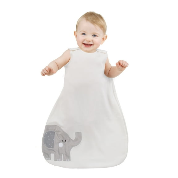 Little Love by NoJo Elephant Ivory Fleece Wearable Blanket, Medium 6-12 month, Infant boy or girl