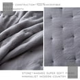 thumbnail image 4 of Kasentex Quilt-Coverlet-Bedspread-Blanket-Set + Two Shams, Ultra Soft, Machine Washable, Lightweight, All Season, Nostalgic Design - Hypoallergenic - Solid Color, KING + 2 King Size Shams, GREY, 4 of 6