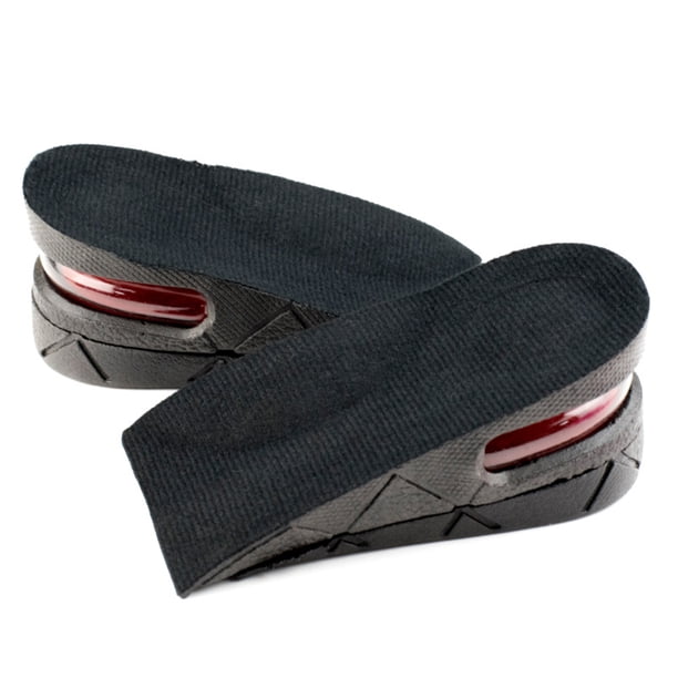 Plantillas unisex ajustables de 2 capas para aumentar la altura del talón, invisibles, para elevar zapatos (negro)