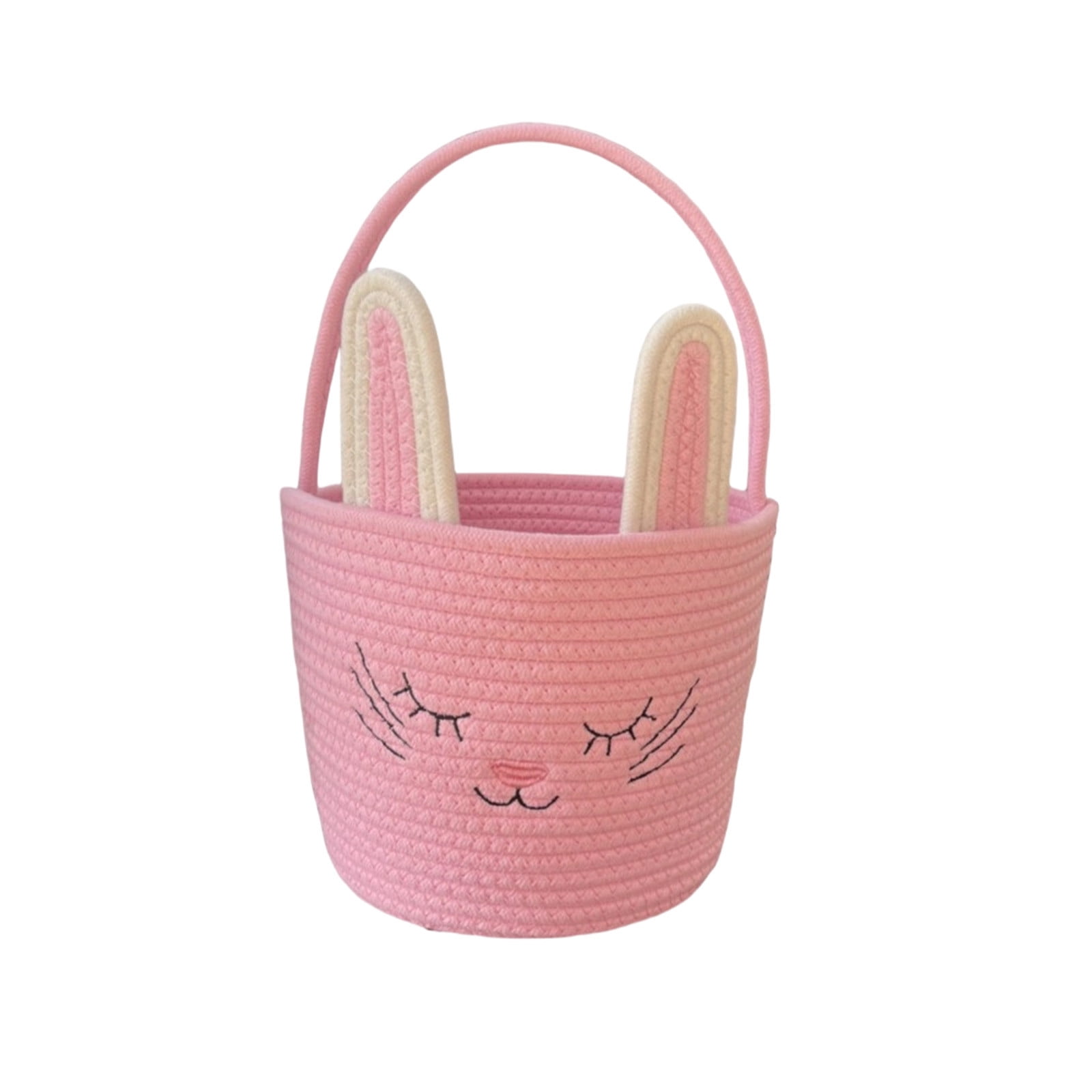Lunxisen 2 Pcs Easter Storage Basket Hand-woven Rabbit Holiday Decorative Organizer Home Decor Baskets