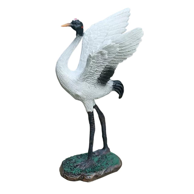 Estatua de jardín, escultura de grúa, decoración, novedad, exquisita obra de arte en miniatura. 18 cm