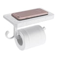 thumbnail image 4 of Wall Mounted Toilet Roll Tissue Paper Holder Stand Phone Shelf with Hook for Bathroom, 4 of 8