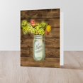 thumbnail image 4 of CafePress - Mason Jar Floral Barn Wood Western Country Greetin - Greeting Card, Blank Inside Glossy, 4 of 4