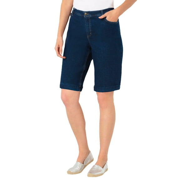 Woman Within Plus Size Stretch Jean Bermuda Short Shorts