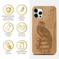 thumbnail image 4 of Case Yard Wooden Case Outside Soft TPU Silicone, Slim Fit Shockproof Wood Protective Phone Cover for Girls Boys Men and Women, Supports Wireless Charging Bird of Prey Design case for iPhone-11-Pro, 4 of 7