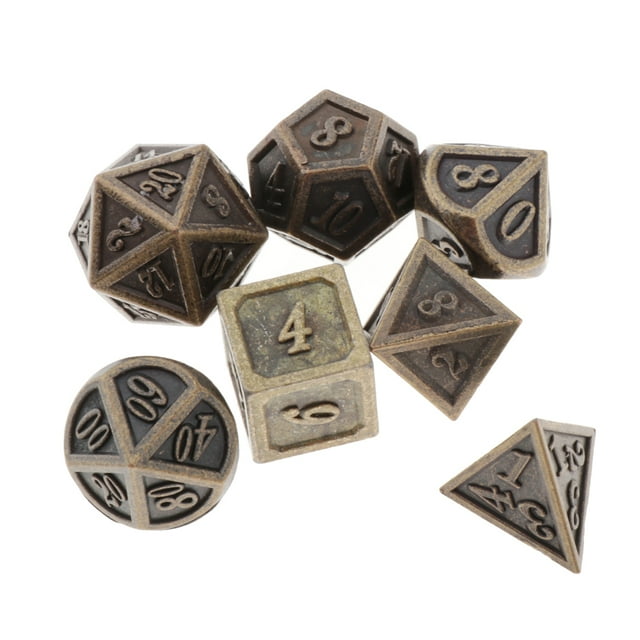 Game Dados poliédricos 2 Juegos de 7 Dados de Metal Poliédrico para Juegos DnD 2set Magideal Game Dados poliédricos