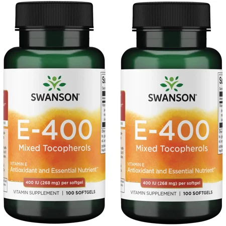 Swanson E-400 Mixed Tocopherols 400 Iu (268 mg) 100 Sgels (2 Pack)