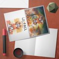 thumbnail image 4 of Hello Fall Cavalier King Charles Spaniel Football Welcome Autumn with Leaves Pumpkins 7x5in Folded Greeting Card Dog Lover Gifts Single Note Card with Envelope - 00012, 4 of 5