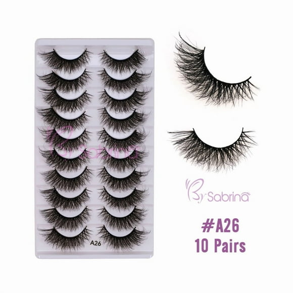 False Eyelashes Natural Look 10 Pairs Reusable Adhesive Eyelashes
