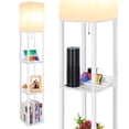 thumbnail image 1 of Enchufe Lamp SHINE HAI de 3 niveles con estante USB tipo C, blanco, 1 of 7