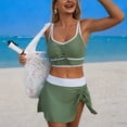 thumbnail image 7 of GEWSEY High Waisted Sporty Bikini Sets for Women Ruched Lace Up Bikini Tops & Swim Skirts 2 Piece Bathing Suits Swimsuit (Army Green, XXL), 7 of 7