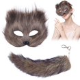 thumbnail image 5 of pdqouc Furry Tail Set for Girls Furry & Long Tail Wolf Tail Cat Cute Animal Design Photo Accessories Holiday C O S Toys Party Photo Props, 5 of 7