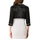 thumbnail image 3 of Bolero corto de manga 3/4 con cuello Peter Pan de INSPIRE CHIC para mujer XS Negro, 3 of 6