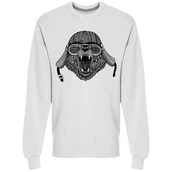 Wild Bear Biker Sweatshirt Men -Image by Shutterstock, Male Large