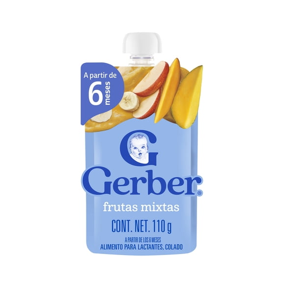 Papilla Para Bebé Gerber Sabor Frutas mixtas Pouch de 110 g