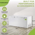 thumbnail image 3 of Hamilton Beach 21 Cu. ft. Garage Ready Chest Freezer, Large Capacity Deep Freezer, Double Door Deep Freezer for Garage, Basement, Bulk Storage, White, 3 of 21