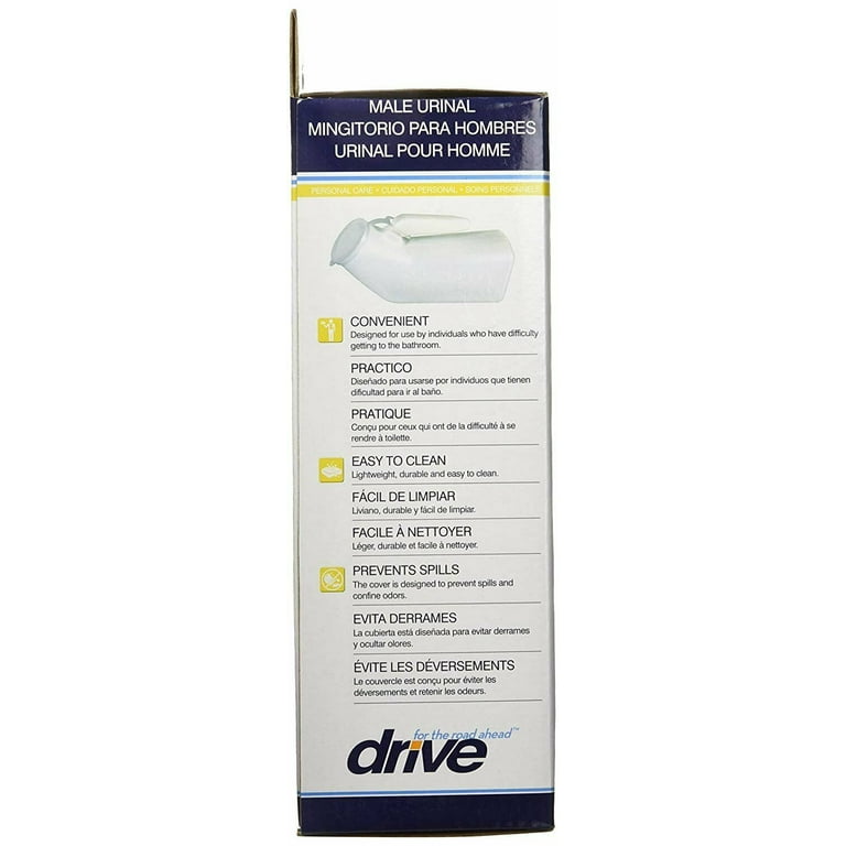Drive Medical Bedside Male Urinal, Durable Plastic, Easy to
