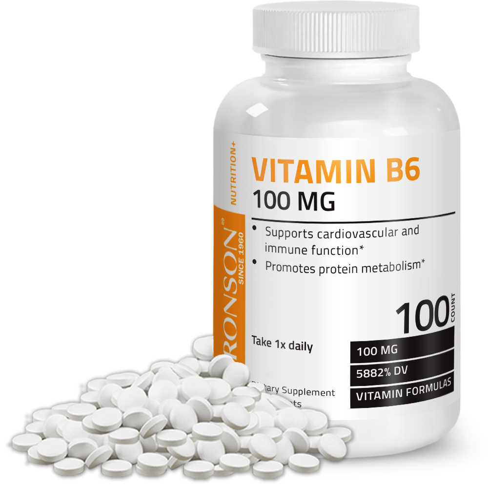 Bronson Vitamin B6 100 mg, 100 Tablets