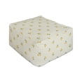 thumbnail image 1 of Summer Rectangle Pouf, Vintage Design Leafy Lemon Fruit Pair Pattern on Pastel Background, Foot Stool for Living Room Office Ottoman with Cover, 25", Eggshell Mustard and Green, by Ambesonne, 1 of 4