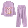 thumbnail image 7 of FOR U DESIGNS Purple Axolotl Button Pajamas for Women Set 2 Piece Size XL Button Sleepwear Long Sleeve Tops and Pants for Women Button Up Nightwear with Pockets, 7 of 7