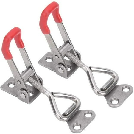

Fule 2pcs Quick Toggle Clamp 304 Stainless Steel GH-4001-SS Small Adjustable Buckle