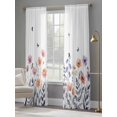 thumbnail image 4 of Spring Floral Sheer Curtains 96 Inch Length 2 Panels Set Window Treatments, Elegant Pastoral Flowers Botanical Rod Pocket Semi Curtains for Living Room/Bedroom/Kitchen Décor, 104"W x 96"L, 4 of 7
