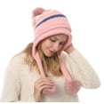 thumbnail image 6 of Winter Hat Women Soft Fuzzy Fluffy Knit Pompom Beanie Hats Girls Faux Fur Crochet Skull Cap Outdoor Ear Cover, 6 of 7