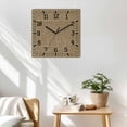 thumbnail image 3 of Brown Wooden Wall Clock Silent Non Ticking, Farmhouse Burlap Solid Beige Color Modern Linen Texture Square Wall Clocks Battery Operated, Decor Clock for Home Office, Living Room, Kitchen, 10 Inch, 3 of 9