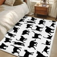 thumbnail image 4 of Cute Cat Area Rugs 4x6 ft Black Cat Cartoon Animal White Background Washable Rug Non Slip Indoor Carpet Absorbent Floor Mat for Living Room Bedroom Dining Room, 4 of 9