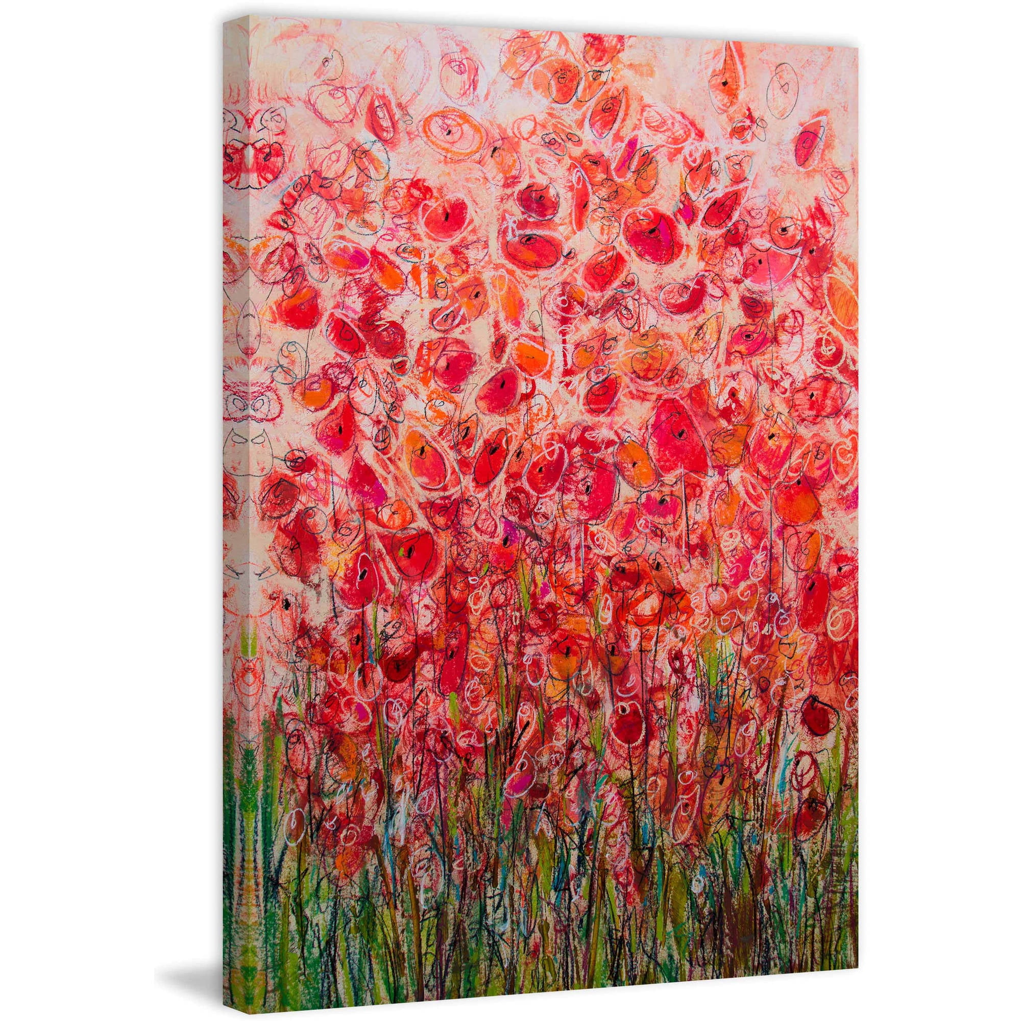 "Flowery Frenzy" Painting Print on Wrapped Canvas