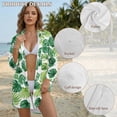 thumbnail image 6 of Xoenoiee Tropical Monstera Palm Leaves Print Womens Swimsuit Cover Up Shirts Oversized Beach Bikini Bathing Suit Coverups Beachwear Button Up Blouse Top Vacation Outfit, L, 6 of 7