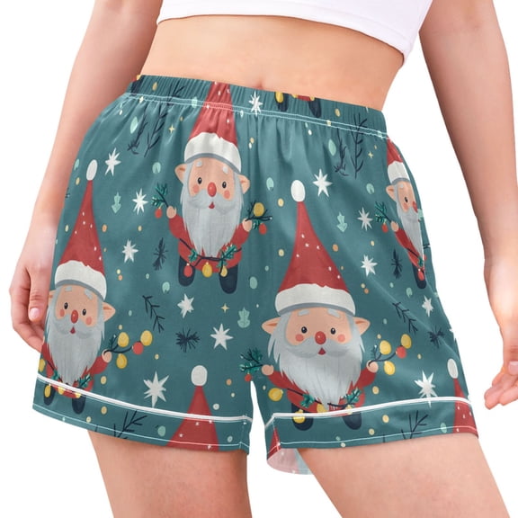 joogoo Women's Pajama Lounge Shorts Christmas Gnomes Bottoms Sleep Short M