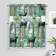 thumbnail image 2 of Dog Print Kitchen Curtains 36 Inch Short - 3 Panel Set, Cute Puppy & Floral Design, Rod Pocket Pet Lover Curtains 100% Polyester, Paw & Bone Pattern for Kitchen, Living Room, Bedroom, Easy Wash, 2 of 6