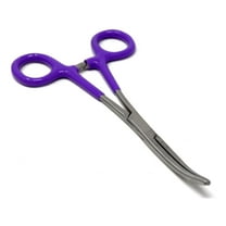 Stainless Steel Fishing Pliers Anglers Catch & Release Serrated Tool, Purple Vinyl Grip 6" Curved