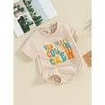 thumbnail image 2 of New to the Cousin Crew Outfit Baby Boy Girl Bubble Romper Long/Short Sleeve Oversized Bodysuit Infant Summer Clothes, 2 of 7