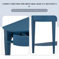 thumbnail image 5 of 51" Modern Curved Console Table, Solid Wood Half Moon Sofa Table with 3 Drawers and Open Bottom Shelf, Vintage Narrow Entryway Table for Hallway Living Room Bedroom, Navy Blue, 5 of 9
