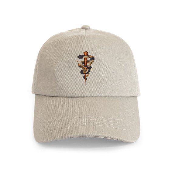 CafePress - Veterinary Caduceus Cap - Adjustable 100% Brushed Unisex Casual Cotton Baseball Cap, Beige, 1