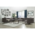 thumbnail image 2 of HomeRoots 318845 86 x 34 x 30 in. Dark Gray Velvet Sofa, 2 of 2