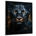 thumbnail image 2 of Designart "Blue Yellow Midnight Panther Inky II" Animals Metal Wall Art, 2 of 5