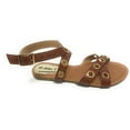 thumbnail image 2 of Victoria K Women's Eyelets Grommet Criss Cross Faux Snake Skin Strap Sandals, 2 of 4