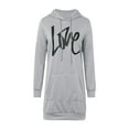 thumbnail image 4 of Fgnfyis Women's Loose Print Hoodie Mid Length Dress Casual Pullover for Stylish and Comfortable Daily Wear Grey S, 4 of 6