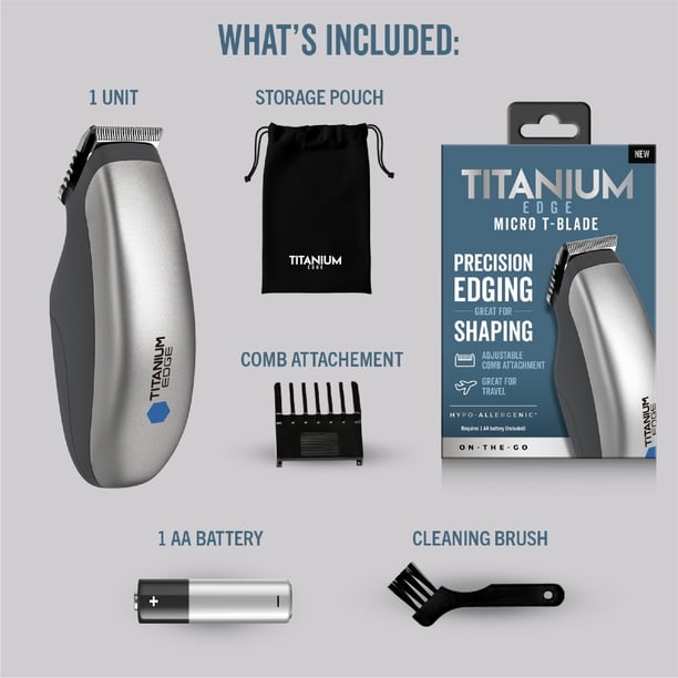 Titanium Edge Micro T-Blade – Men's Precision Trimmer for Beard