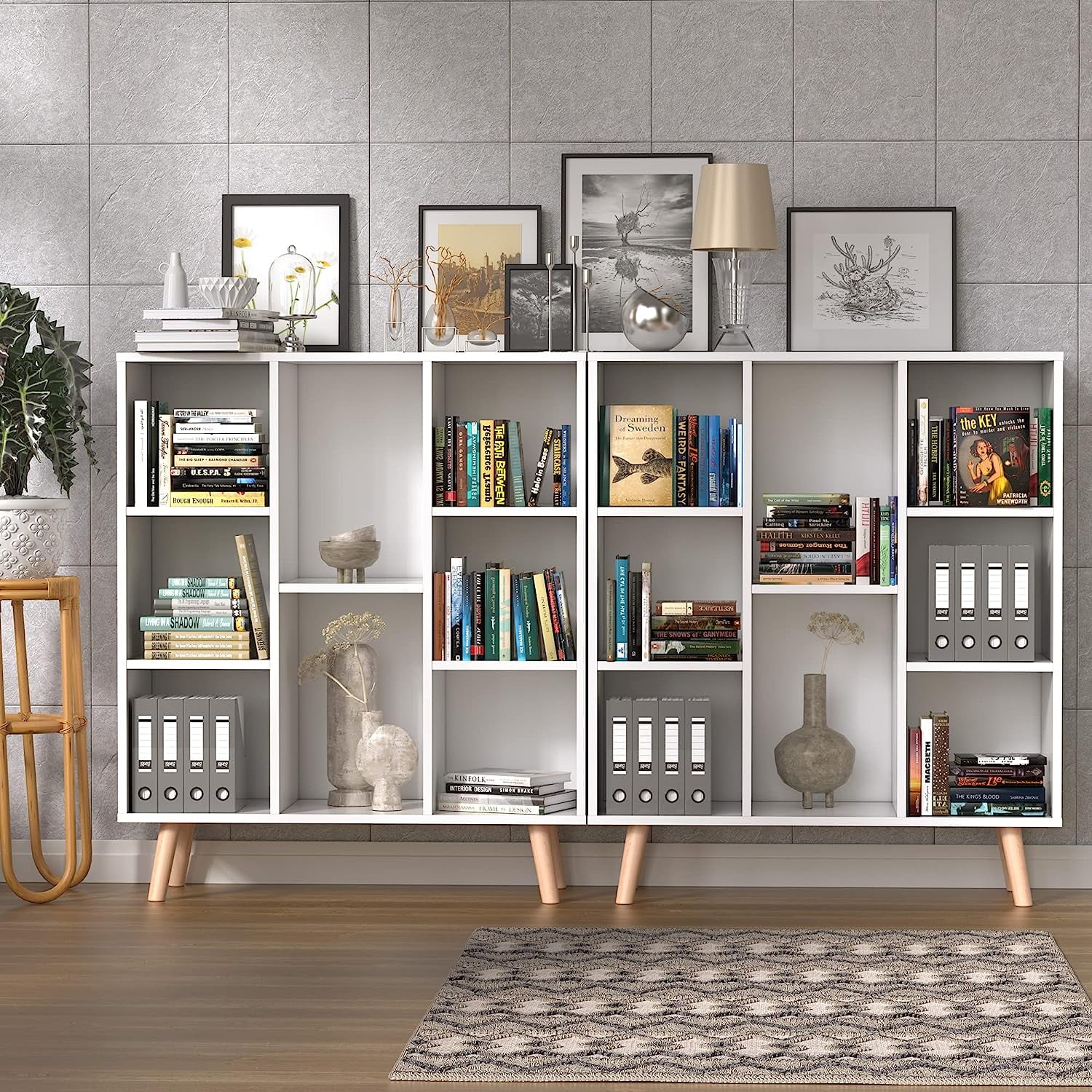 Cozy Castle Wood Bookshelf, 3-Tier Open Shelf Bookcase, 10 Cube Storage  Organizer with Anti-Tilt Device, Freestanding Book Storage Shelves for