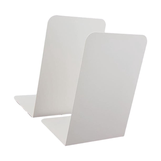 Sujetalibros decorativos, modernos y resistentes para estantes, organizador de libros para suministros escolares, papelería de oficina y hogar, 2 uds. Blanco
